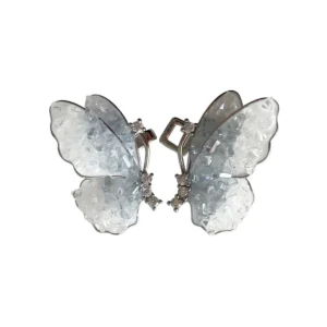 light blue butterfly pant waist tightener adjustable no sew jean button decorative crystal style waist adjuster