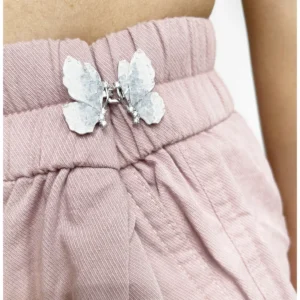 light blue butterfly Instant Pants Button Tightener no sew jean button decorative crystal style waist adjuster
